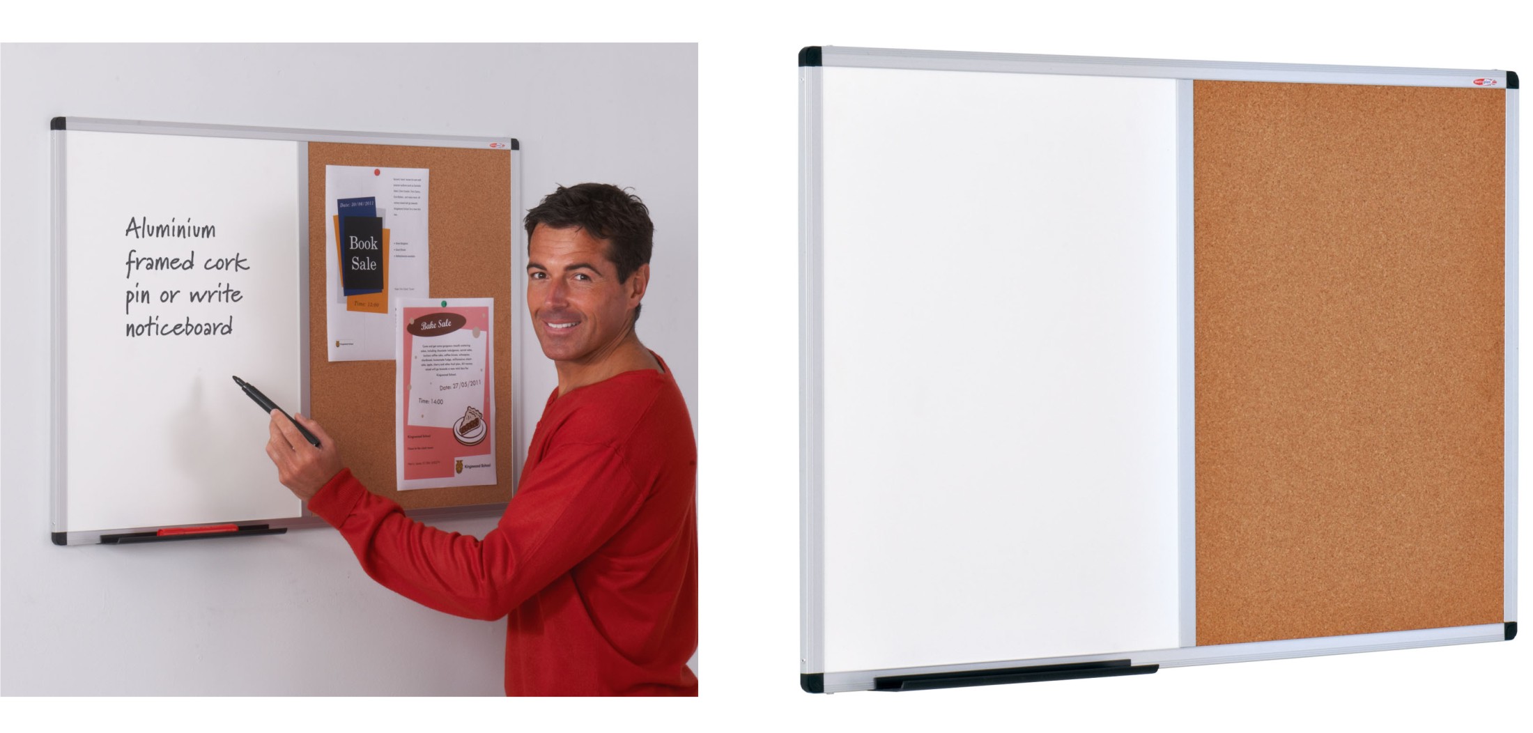 The Metro Aluminium Framed Felt / Cork Combination Noticeboard